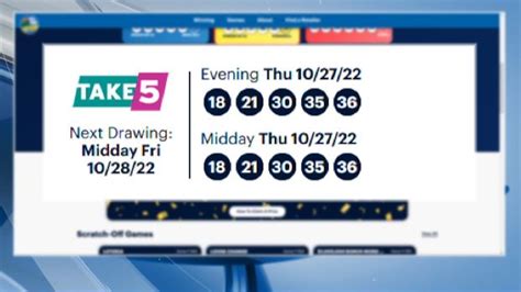 take 5 winning numbers|take 5 evening lottery numbers.